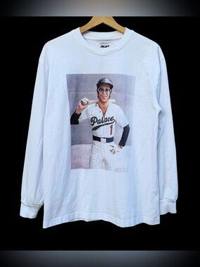 Palace Elton John Baller Long Sleeve T-Shirt White Size Medium